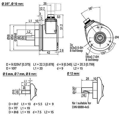 Drehgeber Encoder WDGI 58B (M16x0,75) connector S3
