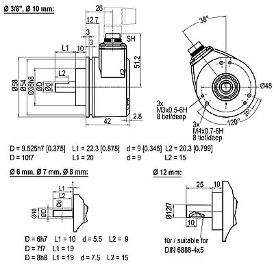 Drehgeber Encoder WDGI 58B (M16x0,75) connector SH