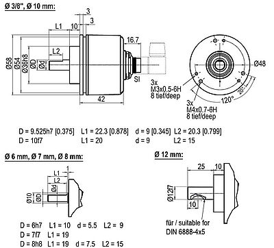 Drehgeber Encoder WDGI 58B (M16x0,75) connector SI