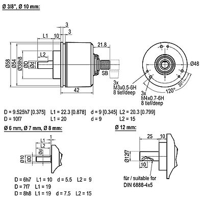 Drehgeber Encoder WDGI 58B sensor connector SB