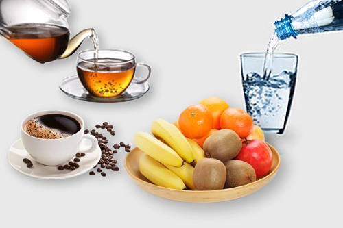 Obst Tee Kaffee Wasser