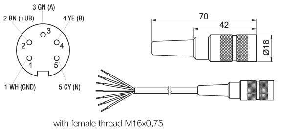 Z KD540 female connector encoder